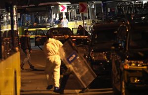 epa05669906 Crime scene investigators work at the scene after an explosion around Vodafone Arena Stadium in Istanbul, Turkey, 10 December 2016. At least 20 people were wounded in what the Interior Ministry called a car bomb attack after two explosions were heard outside Besiktas Stadium a few hours after the night's soccer match. EPA/SEDAT SUNA