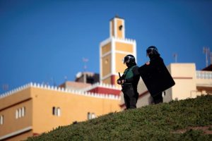 Spanish civil guards are seen during an operation in which they arrested two people accused of connections with Islamic militants, in Spain's North African enclave of Ceuta, January 13, 2017. REUTERS/Jesus Moron